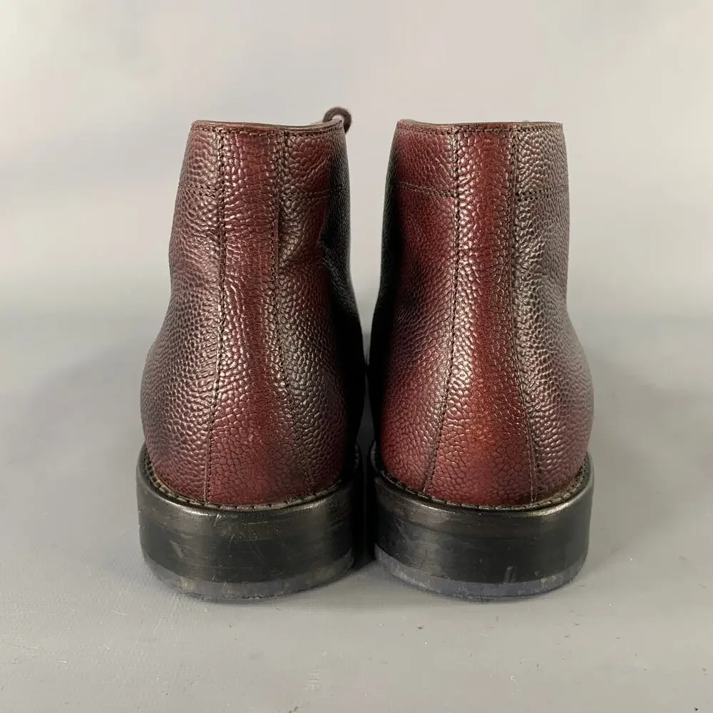 GREVE Size 9 Burgundy Wingtip Leather Ankle Boots